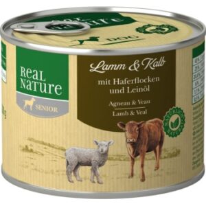 Hundefutter REAL NATURE Senior Lamm & Kalb 12×200 g