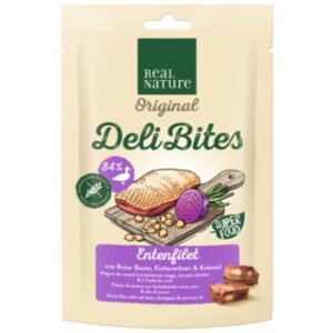 Hundefutter REAL NATURE Original Deli Bites 150g Entenfilet mit Roter Beete, Kichererbsen & Kokosöl