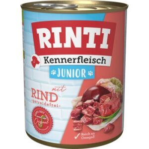 Hundefutter RINTI Kennerfleisch Junior Rind 12×800 g