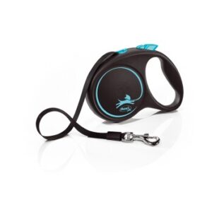 Leinen Flexi Black Design Gurt blau M, 5 m, 25 kg