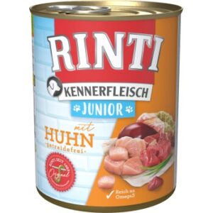 Hundefutter RINTI Kennerfleisch Junior Huhn 36×800 g