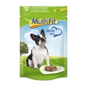 Hundefutter MultiFit Adult Little Dog Pouch Jelly 24x100g