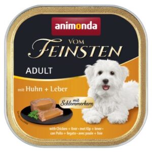 Hundefutter animonda Vom Feinsten mit Schlemmerkern Adult 22x150g Huhn & Leber