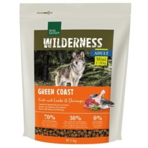 Hundefutter REAL NATURE WILDERNESS Mini Adult Green Coast Ente mit Lachs & Shrimps 1 kg