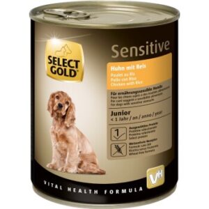 Hundefutter SELECT GOLD Sensitive Junior Huhn & Reis 12×800 g