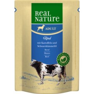 Hundefutter REAL NATURE Adult Pouches 6x300g Rind mit Kartoffel