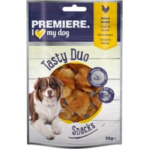 Hundefutter PREMIERE Tasty Duo Snack Huhn mit Banane 7x70g