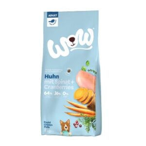 Hundefutter WOW Adult Huhn mit Spinat 2×6 kg