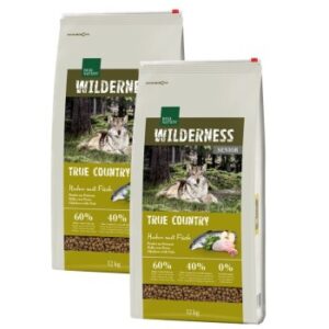 Hundefutter REAL NATURE WILDERNESS Senior True Country Huhn mit Fisch 2×12 kg