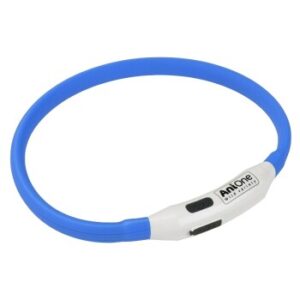 Hundebedarf AniOne blinkendes Silikon-Halsband blau