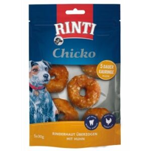 Hundefutter RINTI Chicko Classic Kauringe 5×30 g