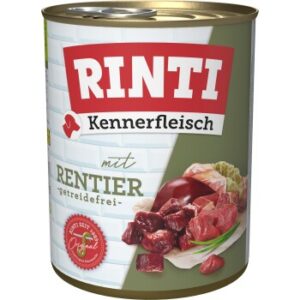 Hundefutter RINTI Kennerfleisch Rentier 12×800 g