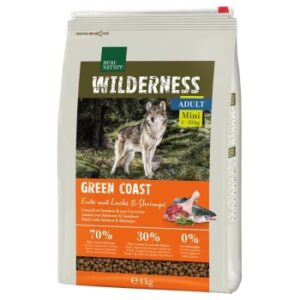 Hundefutter REAL NATURE WILDERNESS Mini Adult Green Coast Ente mit Lachs & Shrimps 4 kg