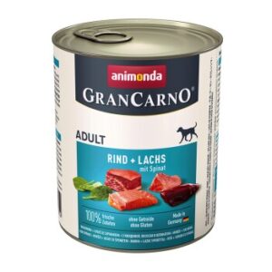 Hundefutter animonda GranCarno Original Adult Rind & Lachs mit Spinat 12×800 g