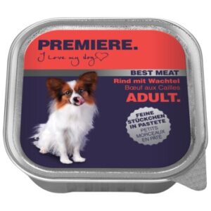 Hundefutter PREMIERE Best Meat Adult Rind mit Wachtel 16×100 g