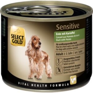 Hundefutter SELECT GOLD Sensitive Adult 6x200g Ente mit Kartoffel