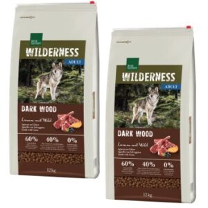 Hundefutter REAL NATURE WILDERNESS Dark Wood Lamm mit Wild 2×12 kg