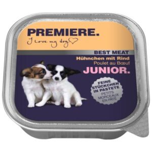 Hundefutter PREMIERE Best Meat Junior Hühnchen & Rind 32×100 g