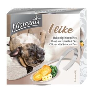 Hundefutter MOMENTS Hund I like (Huhn mit Spinat & Pasta) 10x125g