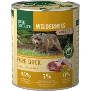 Hundefutter REAL NATURE WILDERNESS Nassfutter für Hunde Adult Pure Duck 12×800 g