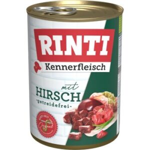 Hundefutter RINTI Kennerfleisch Hirsch 24×400 g