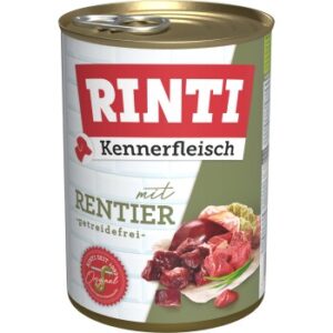 Hundefutter RINTI Kennerfleisch Rentier 12×400 g