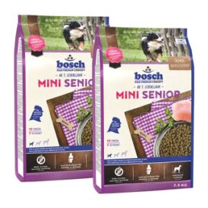 Hundefutter bosch Mini Senior Geflügel 2×2.5 kg