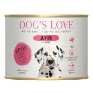 Hundefutter DOG’S LOVE Junior mit Rind und Karotten 6×200 g