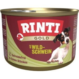 Hundefutter RINTI Gold Adult Wildschwein 12×185 g