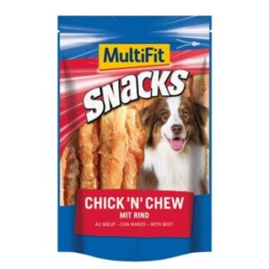 Hundefutter MultiFit Snacks Chick ’n› Chew Nr. 4 mit Rind 2×100 g