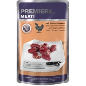 Hundefutter PREMIERE Meati Pouch Adult 5x500g Hühnerherzen