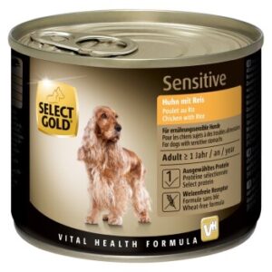 Hundefutter SELECT GOLD Sensitive Adult 6x200g Huhn mit Reis