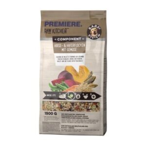 Hundefutter PREMIERE RAW KITCHEN Hirseflocken und Haferflocken mit Gemüse 1,5kg