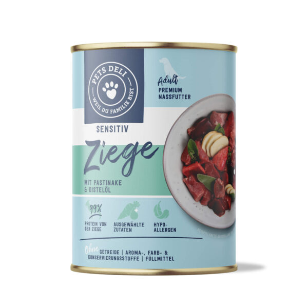 Nassfutter Nassfutter Sensitiv Ziege mit Pastinake und Distelöl für Hunde – 800g / 6er Pack