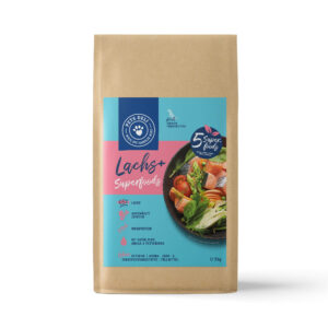 Trockenfutter Trockenfutter Superfood Lachs mit Dill, Spinat, Fenchel, Spargel & Tomate für Hunde – 2kg