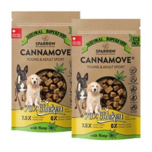 Hundefutter Sparrow CannaMove Snacks 2×200 g