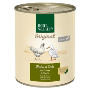 Hundefutter REAL NATURE Senior Huhn & Ente 12×800 g