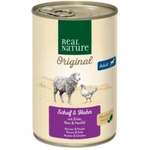 Hundefutter REAL NATURE Adult Schaf & Huhn 12×400 g