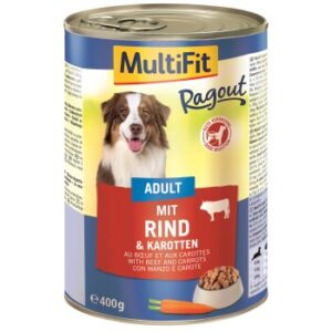 Hundefutter MultiFit Adult Ragout 6x400g Rind und Karotten