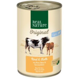 Hundefutter REAL NATURE Light Rind & Kalb 12×400 g