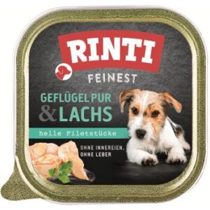 Hundefutter RINTI Feinest Adult Gefl?gel pur & Lachs 11×150 g