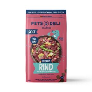 Hundefutter Pets Deli Adult Soft Rind mit Brokkoli & Granatapfel 2kg