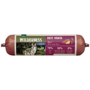 Hundefutter REAL NATURE WILDERNESS Wurst Adult Best Horse – Pferd mit Süßkartoffel & Rote Bete 800 g