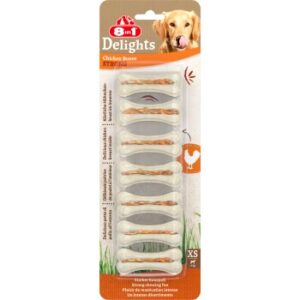 Hundefutter 8in1 Delights Strong Kauknochen Kiefertraining XS 7 St?ck