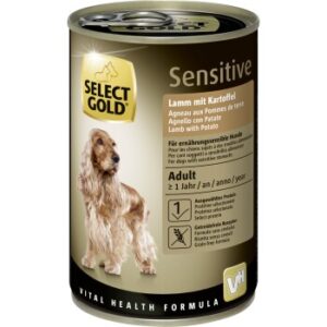 Hundefutter SELECT GOLD Sensitive Adult Lamm mit Kartoffel 12×400 g