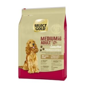 Hundefutter SELECT GOLD Sensitive Adult Medium Lamm & Reis 4 kg