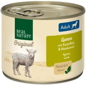 Hundefutter REAL NATURE Adult Lamm mit Kartoffeln 12×200 g