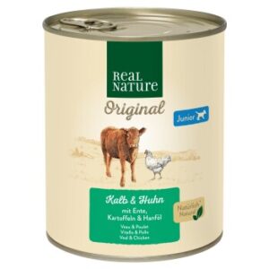 Hundefutter REAL NATURE Junior Kalb & Huhn 12×800 g