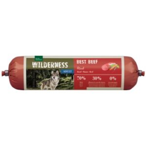 Hundefutter REAL NATURE WILDERNESS Wurst Adult Best Beef – Rind mit Amaranth & Karotte 800 g