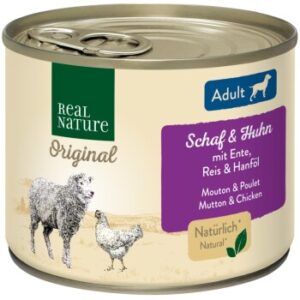 Hundefutter REAL NATURE Adult Schaf & Huhn 12×200 g